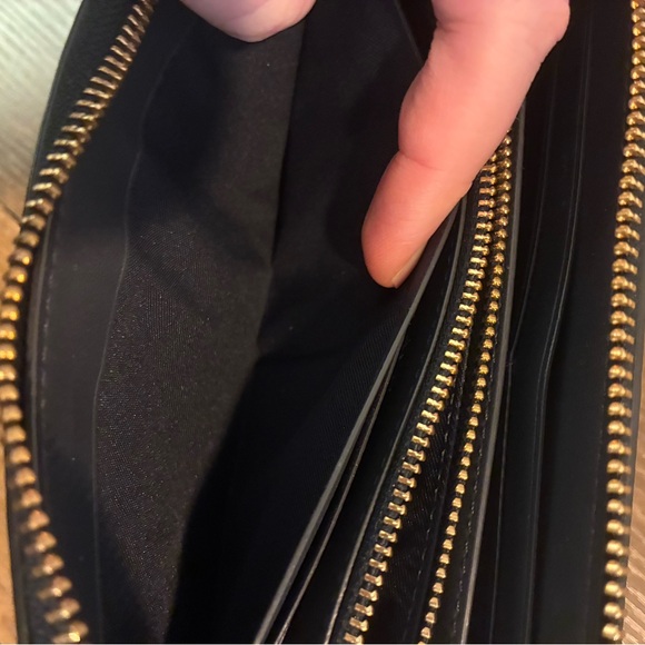 Coach Blue Leather Wristlet with Gold Accents - Picture 9 of 13